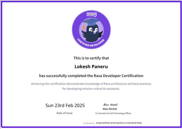 Rasa Developer Certification