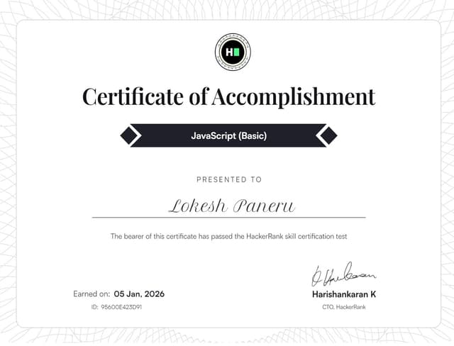 JavaScript Certificate