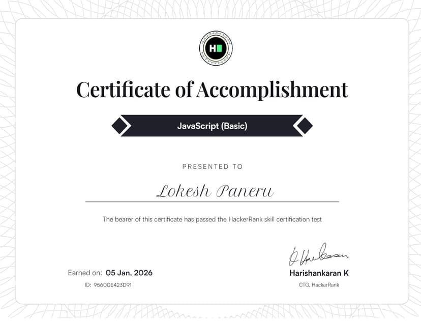 JavaScript Certificate