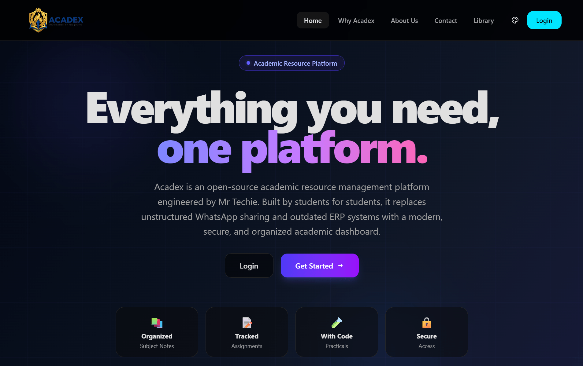 Acadex — Academic Management Platform — Live Preview
